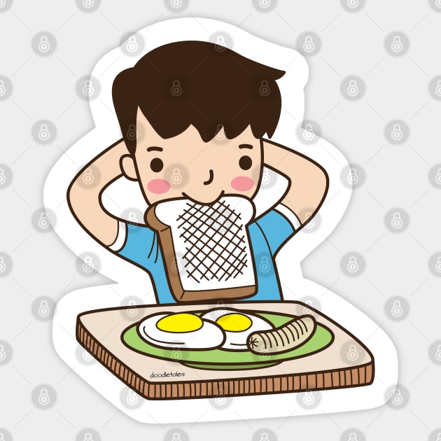 Chill breakfast Sticker by doodletales